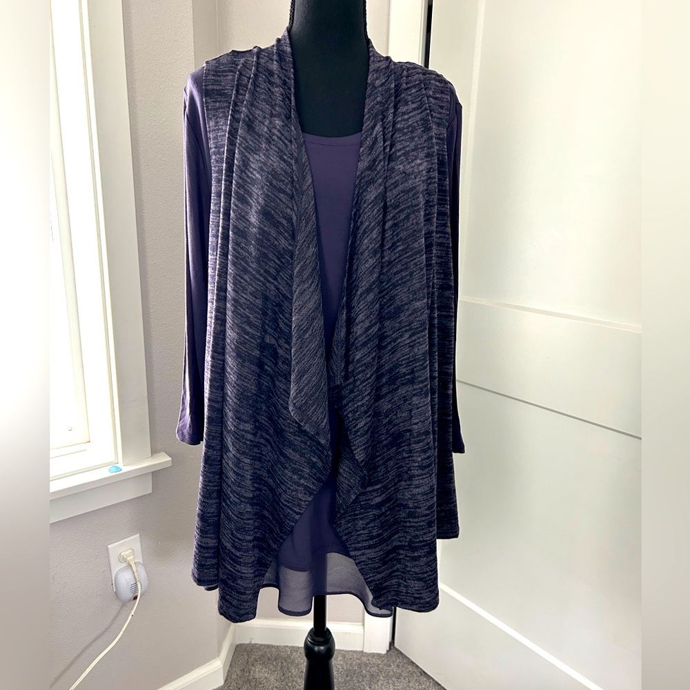 Tunic and vest. Size large. Can wear separate or together. Deep blue color.
